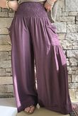 Basso Shirring Sailor Palazzo Pant Deep Damson